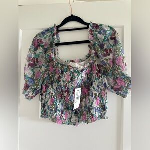NWT- Astr Floral Smocked Top - Multicolor